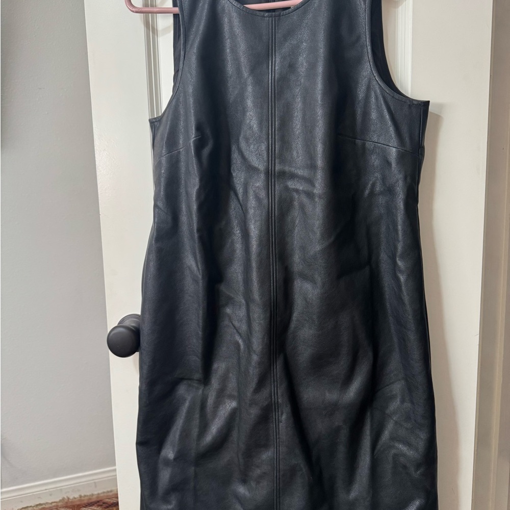J. Crew Black Faux Leather Dress